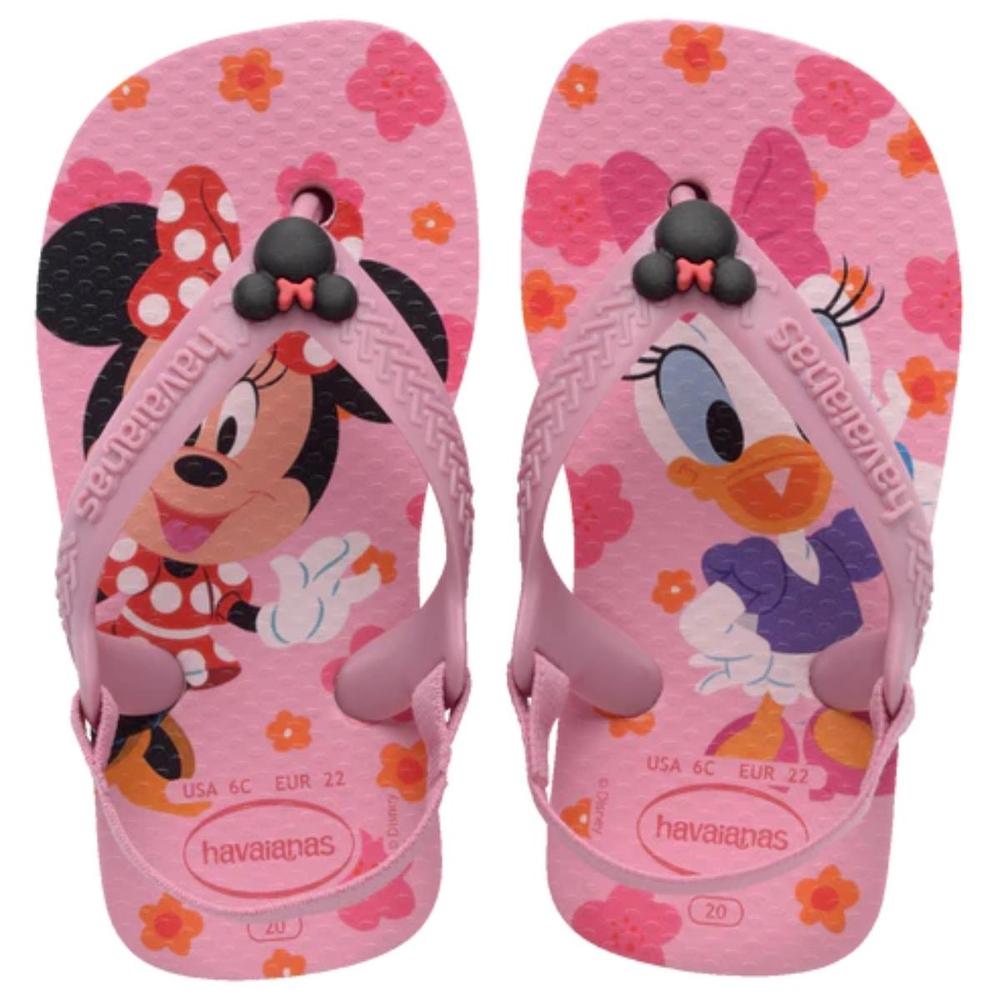 Chinelo Infantil Havaianas Baby Disney Classics - Rosa e Preto - 1