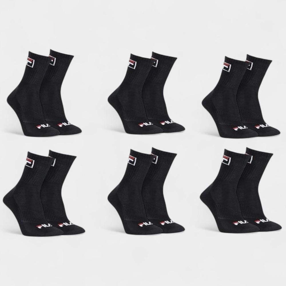 Kit Meia Fila Cano Alto C/ 6 Pares - Preto - 1