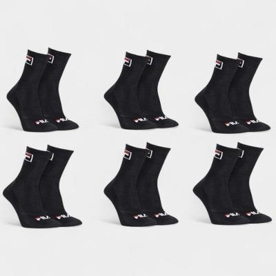 Kit Meia Fila Cano Alto C/ 6 Pares - Preto