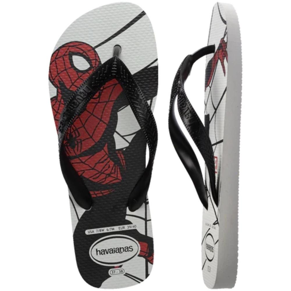 Chinelo Havaianas Top Marvel Logomania Masculino - Preto e Branco - 5