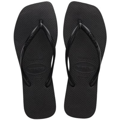 Chinelo Havaianas Slim Square Logo Metallic Feminino - Preto