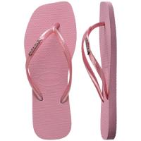 Chinelo Havaianas Slim Square Logo Metallic Feminino - Rosa - 5