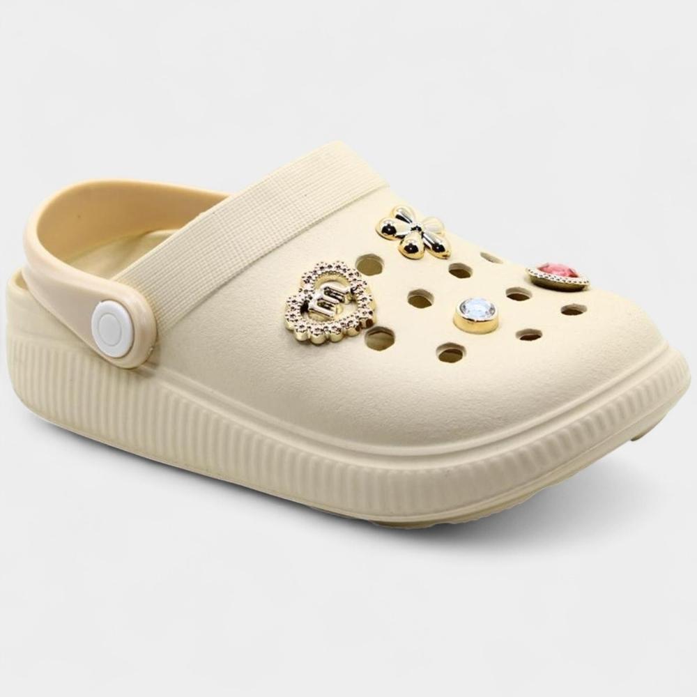 Babuche Infantil Molekinha Pins Menina - Creme - 1