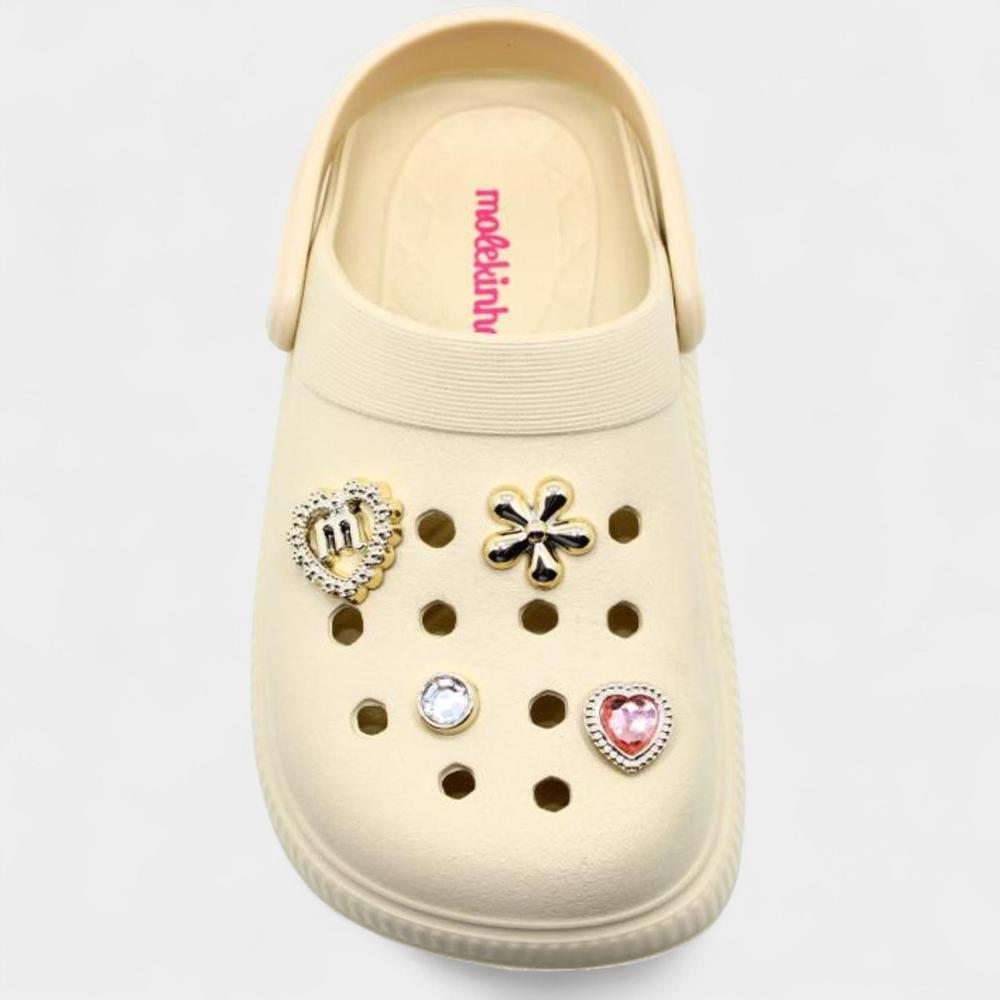 Babuche Infantil Molekinha Pins Menina - Creme - 3