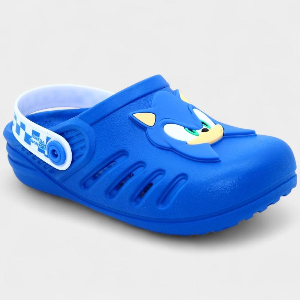 Babuche Infantil Sonic Ready Masculina - Azul e Branco - 1