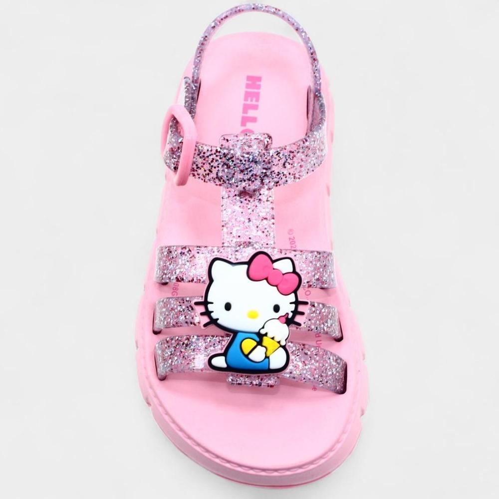 Sandália Infantil Hello Kitty Grendene Kids Menina - Rosa - 3