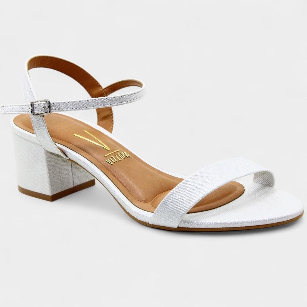 Sandália Vizzano Linho Salto Médio Feminina - Prata - 1