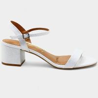 Sandália Vizzano Linho Salto Médio Feminina - Prata - 2