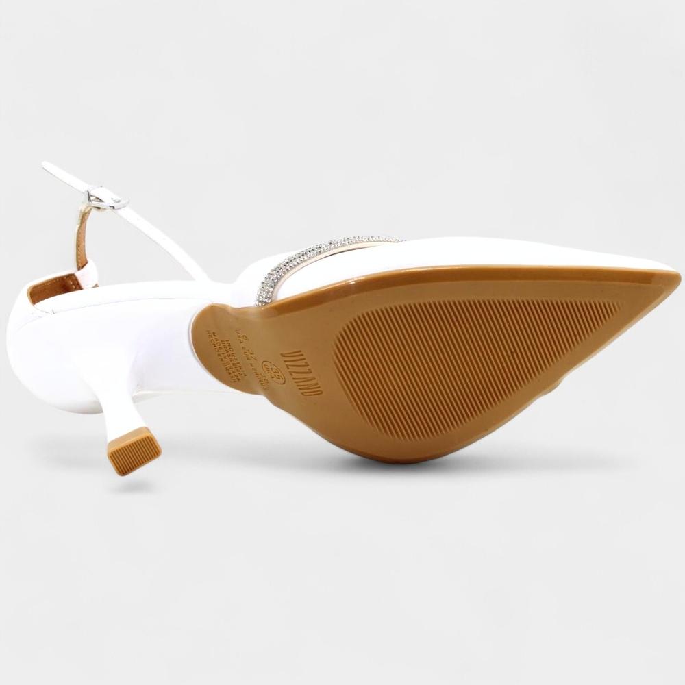 Scarpin Vizzano Strass Salto Médio Feminino - Branco - 5