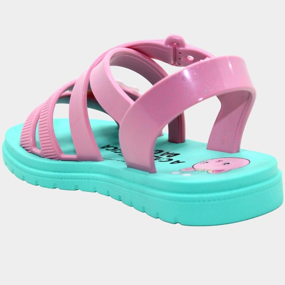 Sandália Infantil Disney Gabi Menina - Verde e Rosa - 4