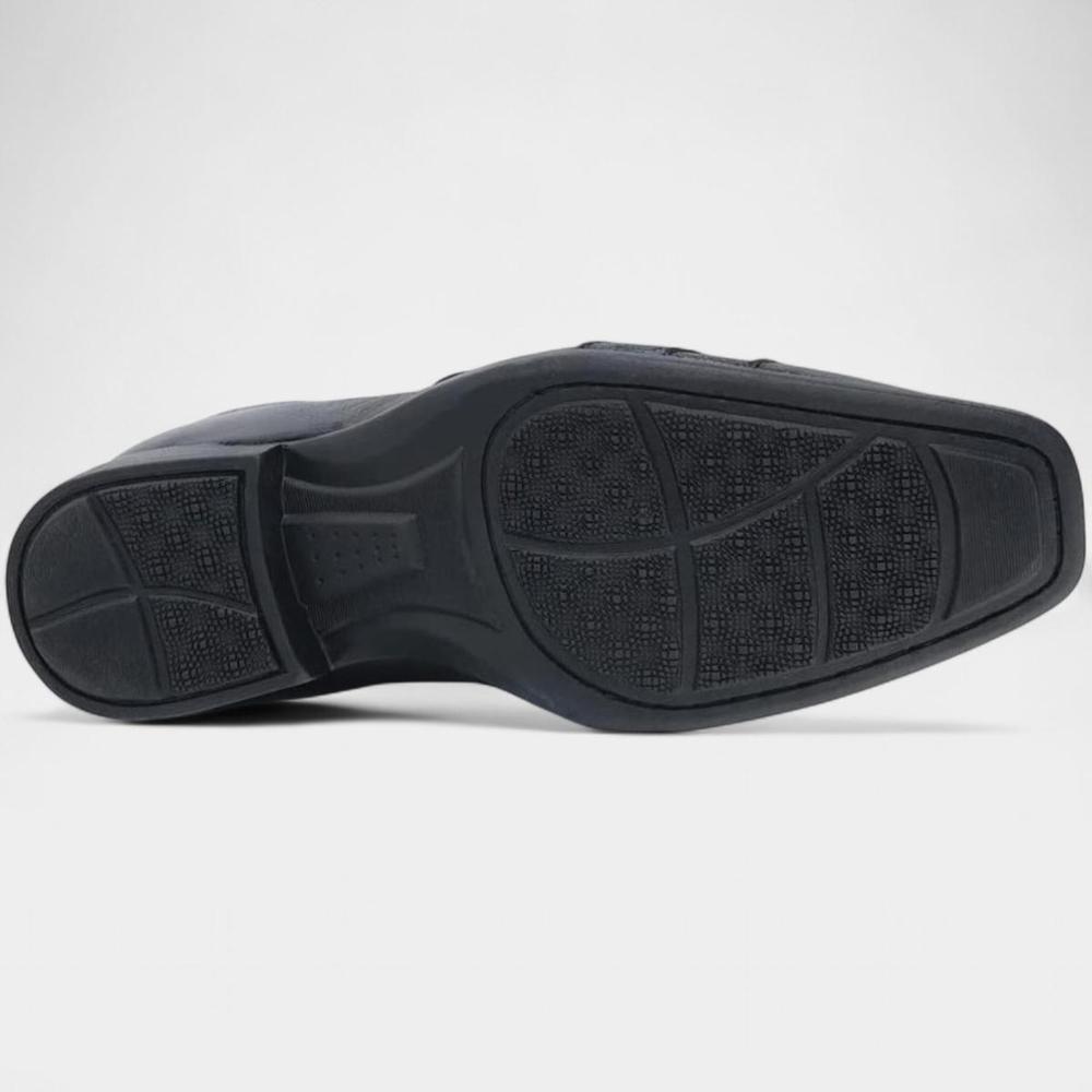 Sapato Social Couro Jota Fran Com Cadarço Masculino - Preto - 5