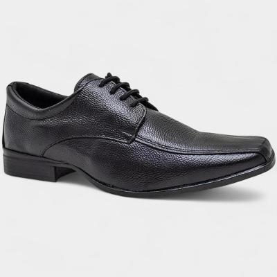 Sapato Social Couro Jota Fran Com Cadarço Masculino - Preto