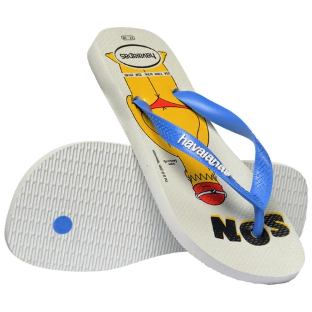Chinelo Havaianas Simpsons Masculino - Branco e Azul - 4