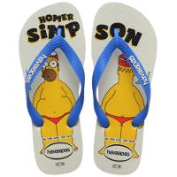 Chinelo Havaianas Simpsons Masculino - Branco e Azul - 1