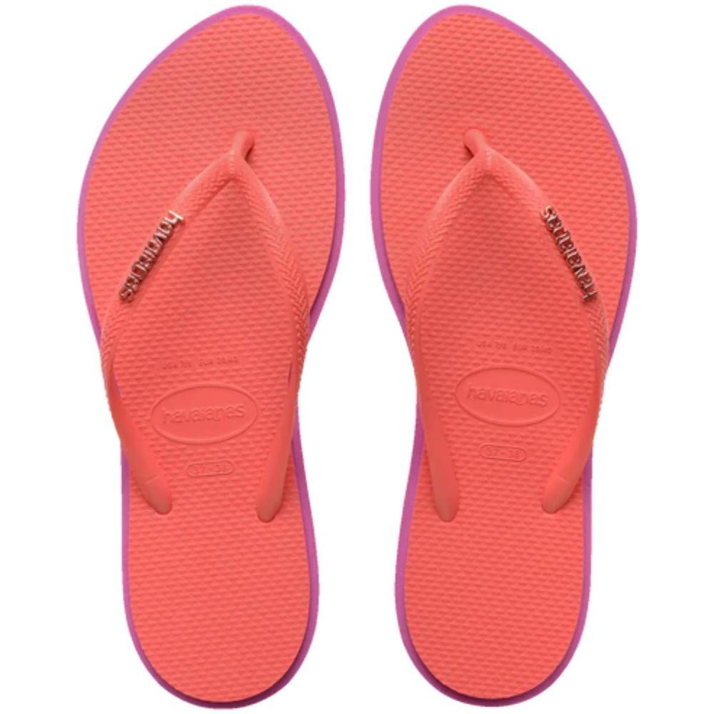 Chinelo Havaianas Slim Point Feminino - Rosa e Roxo - 1