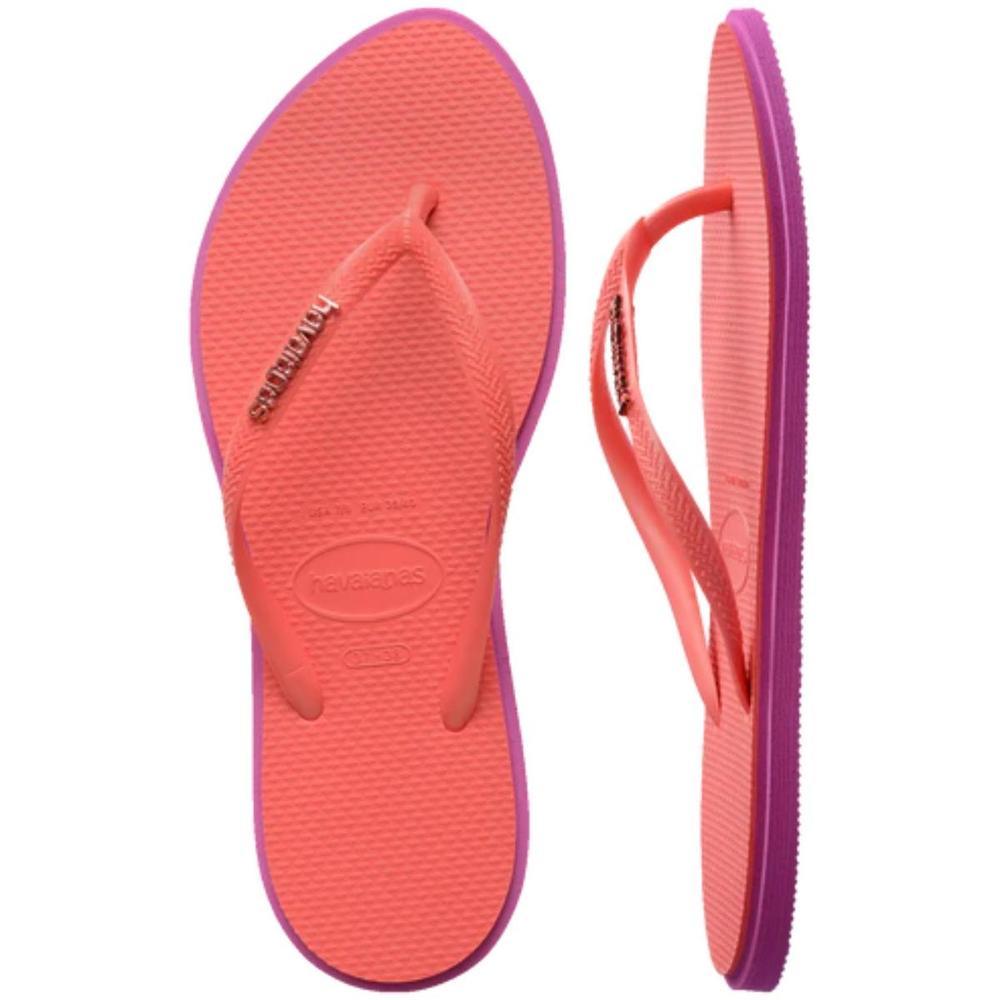 Chinelo Havaianas Slim Point Feminino - Rosa e Roxo - 5