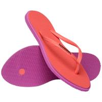Chinelo Havaianas Slim Point Feminino - Rosa e Roxo