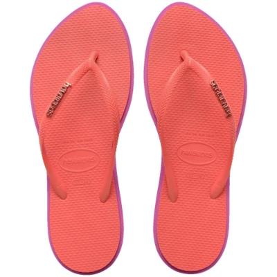 Chinelo Havaianas Slim Point Feminino - Rosa e Roxo