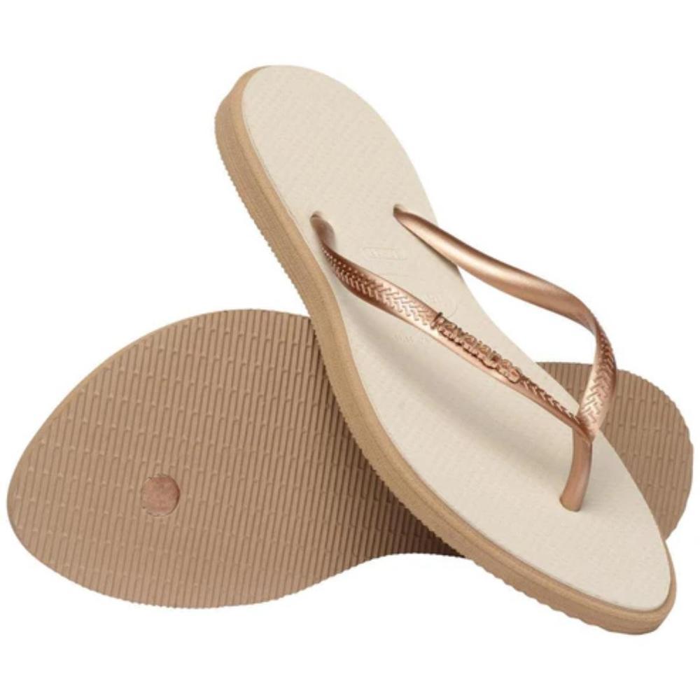 Chinelo Havaianas Slim Point Feminino - Off White e Bege - 4