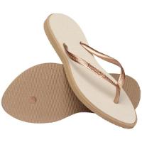 Chinelo Havaianas Slim Point Feminino - Off White e Bege