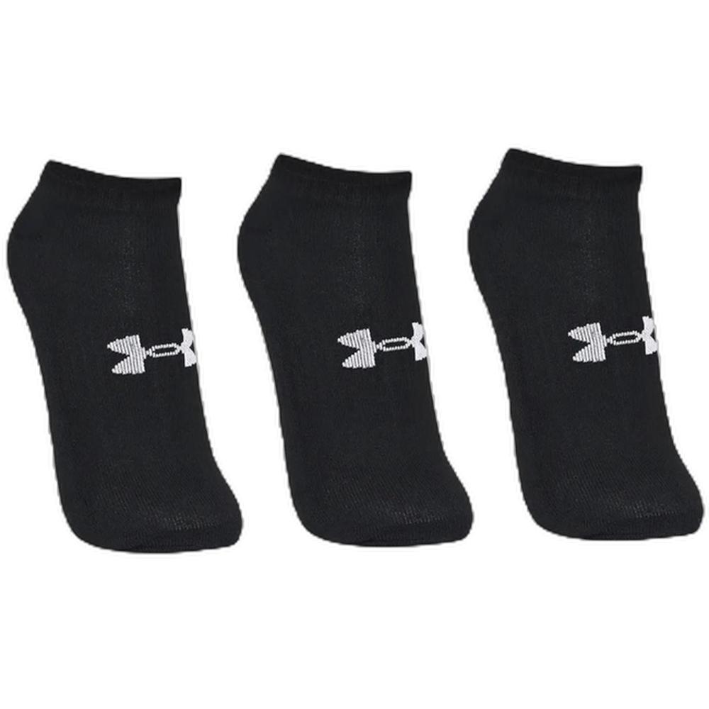 Kit Meia Under Armour Invisível Cotton No Show 3 Pares - Preto - 1