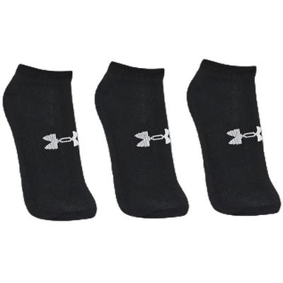 Kit Meia Under Armour Invisível Cotton No Show 3 Pares - Preto