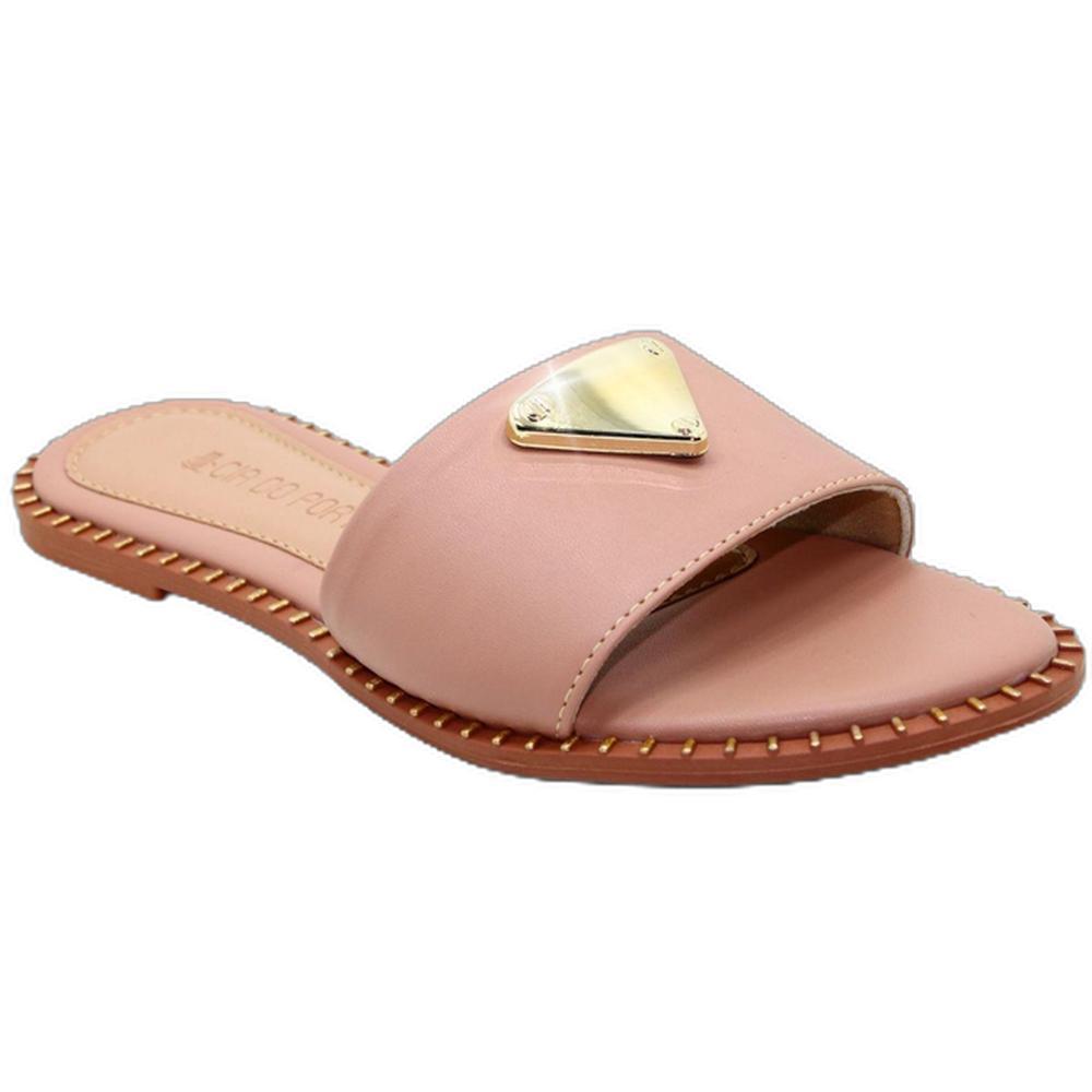 Rasteira Cia do Porto Estilo Dourado Feminina - Nude - 1