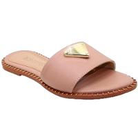 Rasteira Cia do Porto Estilo Dourado Feminina - Nude - 1