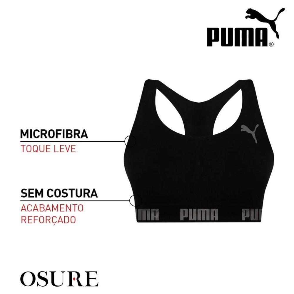Top Puma Sem Costura Feminino - Preto - 3