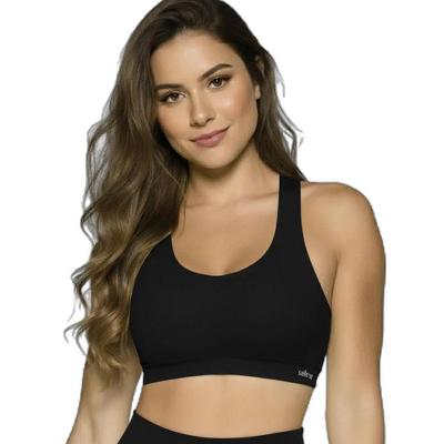 Top Selene Sem Costura Feminino - Preto