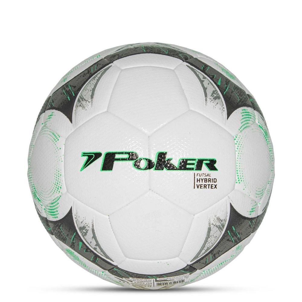 Bola de Futsal Profissional Poker Hybrid Vertex 32 Gomos - Cinza e Verde - 1