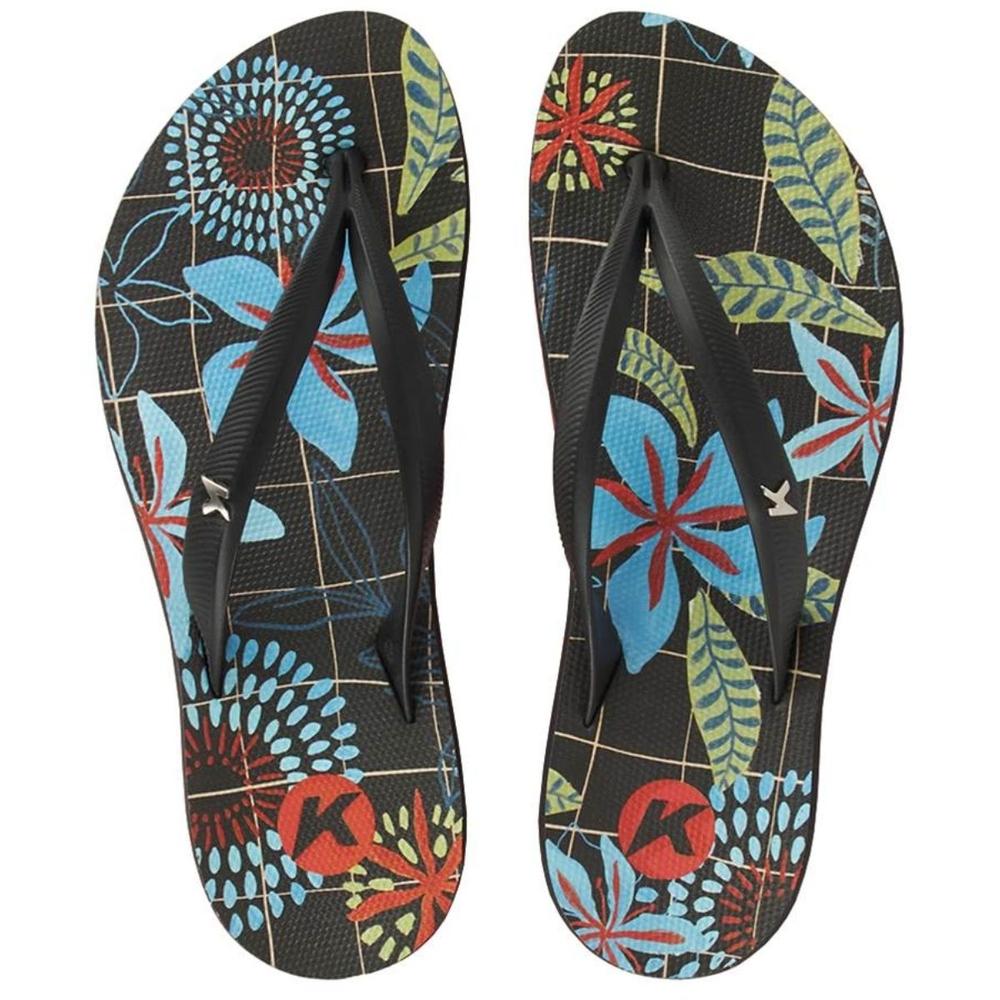 Chinelo Kenner Ibiza Jardim Feminino - Preto e Vermelho - 1