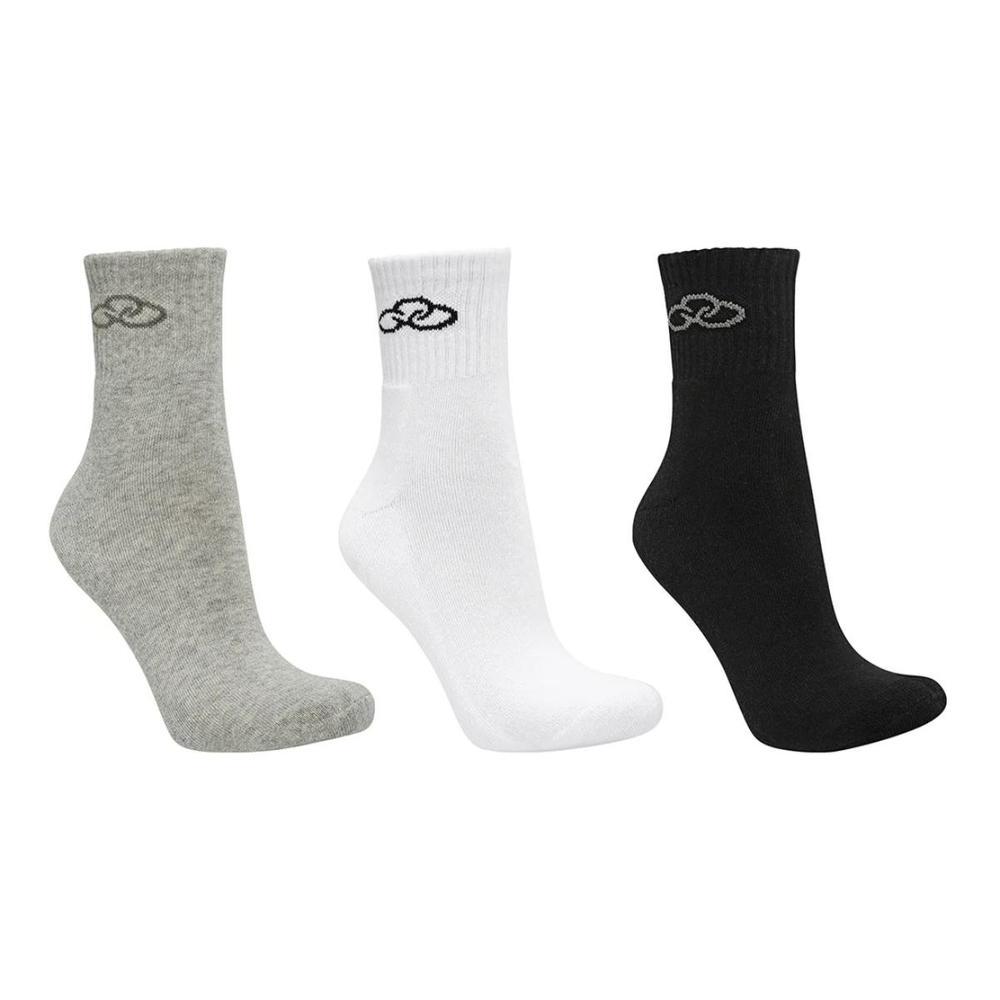 Kit Meia Cano Médio Olympikus Masculina 3 Pares - Branco e Cinza - 1