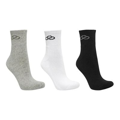 Kit Meia Cano Médio Olympikus Masculina 3 Pares - Branco e Cinza