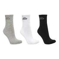 Kit Meia Cano Médio Olympikus Masculina 3 Pares - Branco e Cinza - 1