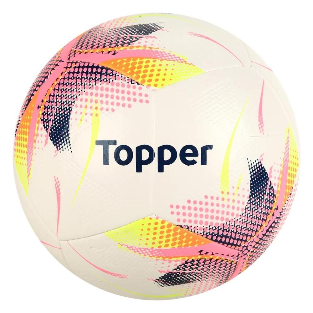 Bola Futebol Campo Topper Slick Cup - Branco e Rosa - 1