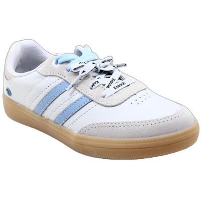 Tênis Kolosh Casual Couro Colorido Feminino - Off White e Azul