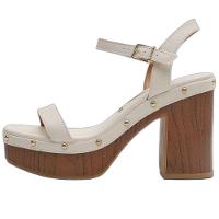 Sandália Plataforma Vizzano Salto Grosso Apliques Feminino - Off White - 2