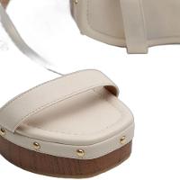 Sandália Plataforma Vizzano Salto Grosso Apliques Feminino - Off White - 3