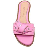 Rasteira Cia do Porto Nó Strass Feminina - Rosa - 3