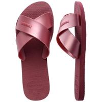 Rasteira Havaianas Aqua Metálica Feminina - Bordô