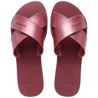 Rasteira Havaianas Aqua Metálica Feminina - Bordô