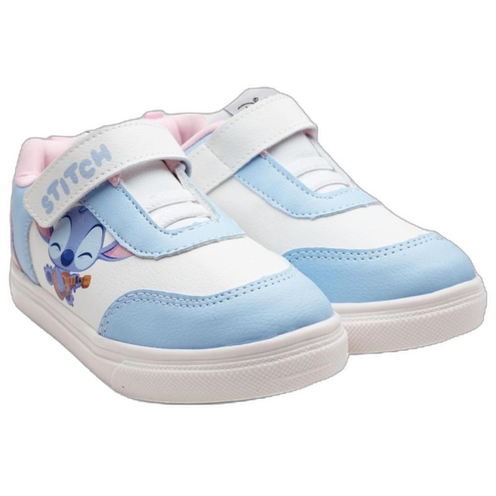 Tênis Infantil Disney Stitch Velcro Menina - Branco e Rosa - 1