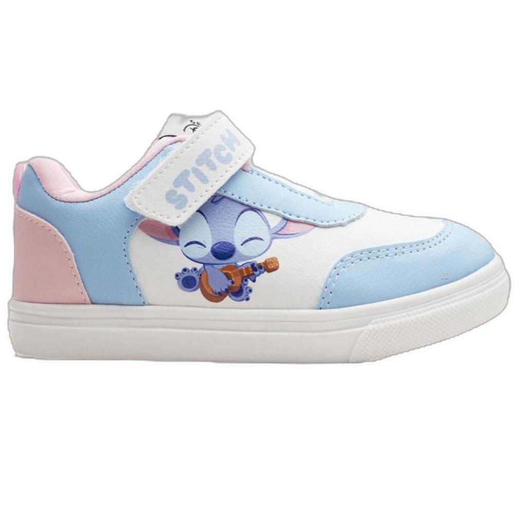 Tênis Infantil Disney Stitch Velcro Menina - Branco e Rosa - 2