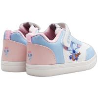 Tênis Infantil Disney Stitch Velcro Menina - Branco e Rosa