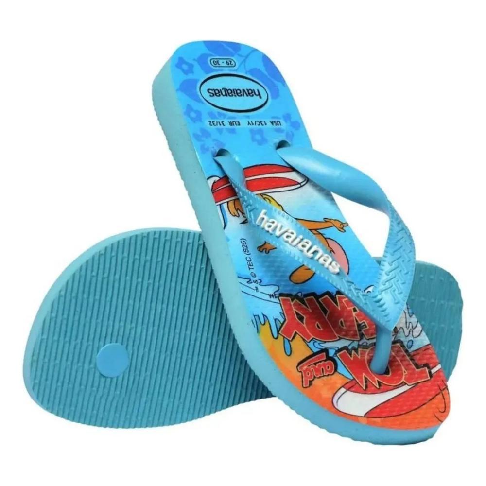 Chinelo Infantil Havaianas Top Warner Tom e Jerry Menino - Azul - 4