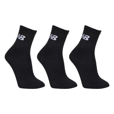 Kit Meia New Balance Cano Alto Logo C/ 3 Pares - Preto