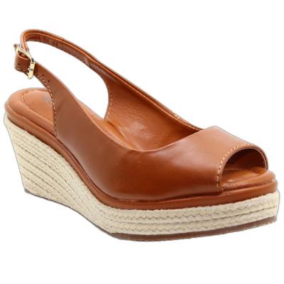 Sandália Anabela Bottero Botluana Feminina - Caramelo