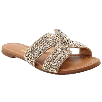 Rasteira Vizzano H Strass Feminina - Caramelo