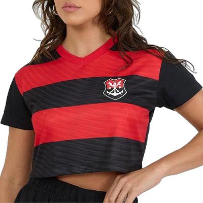 Cropped Flamengo Movimentar Feminino - Preto e Vermelho
